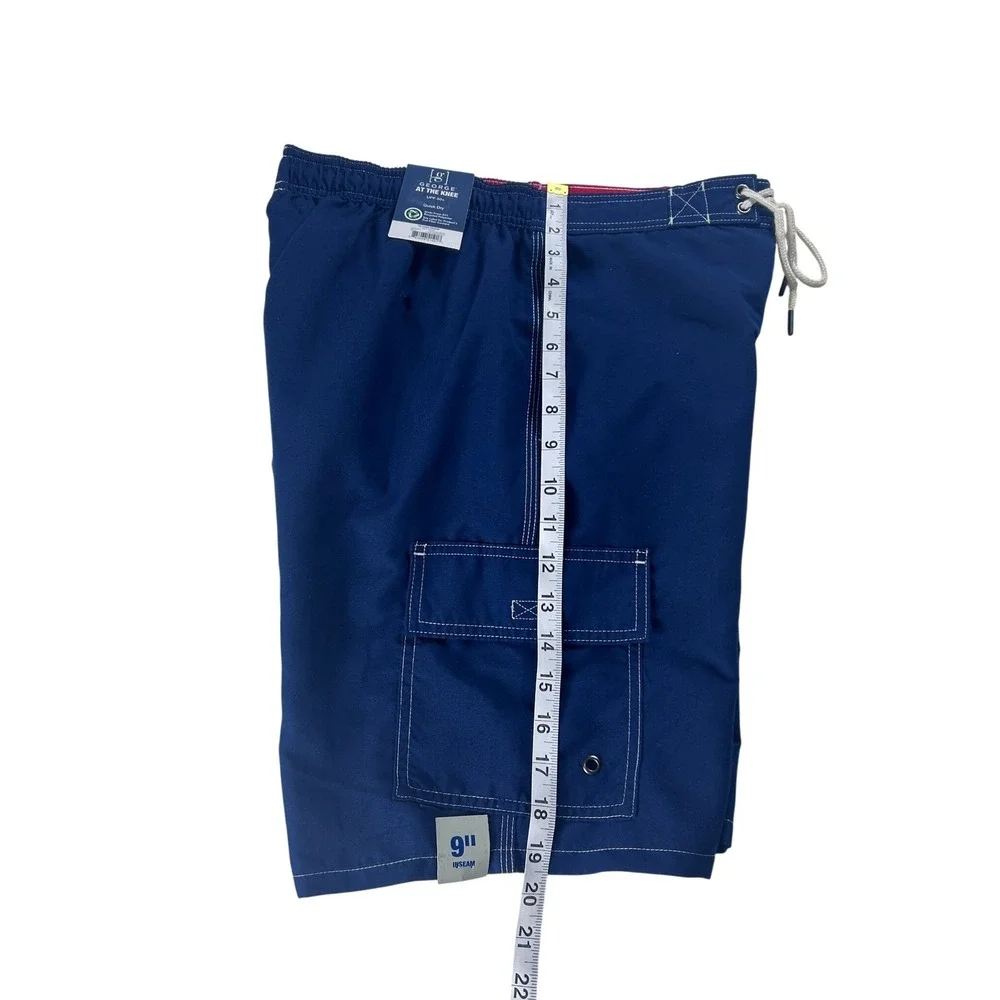 George‎ Mens Navy Blue Cargo Board Shorts Swim Trunks Size Small (28-30) NEW